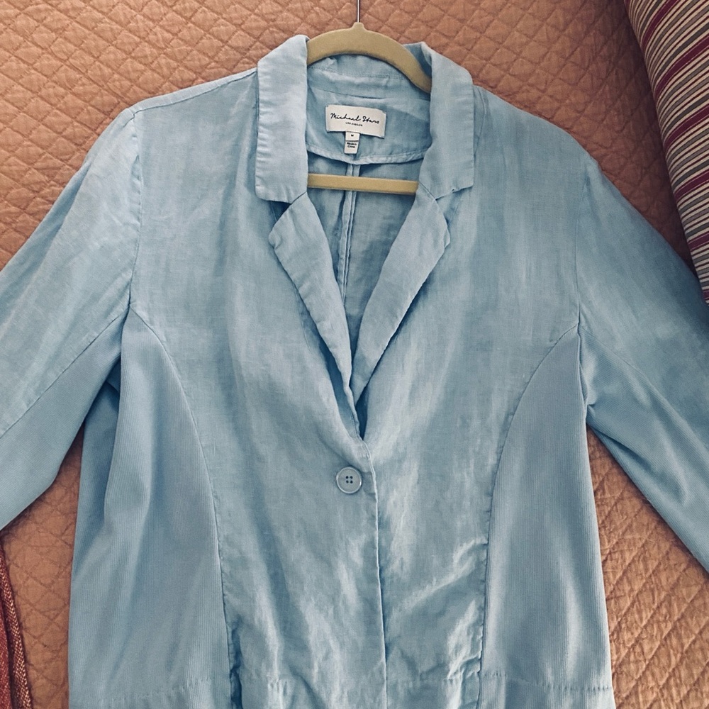 MICHAEL STARS Pearson Ribbed Mix Blazer Size M - Picture 4 of 6
